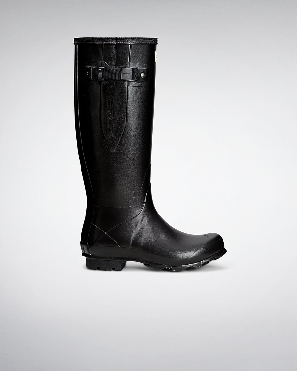 Womens Hunter Tall Rain Boots Black - Norris Field Side Adjustable - 3968720-EN